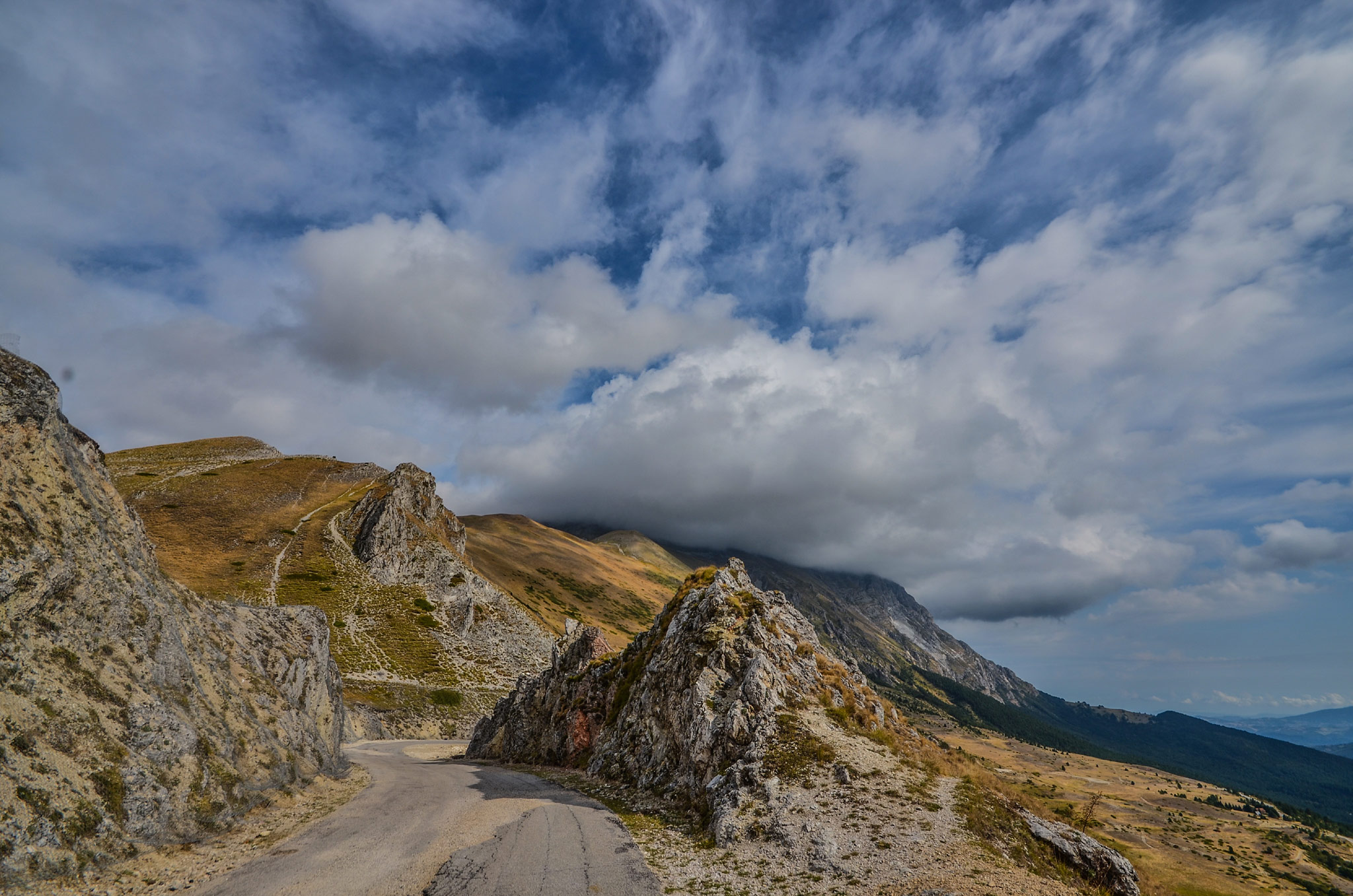Monte Vettore is the highest peak (2,476 m) of the Sibillini massif, Apennine Mountains.